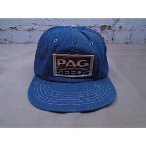 Vintage PAG Seed Snapback Trucker Hat Denim Patch Cap